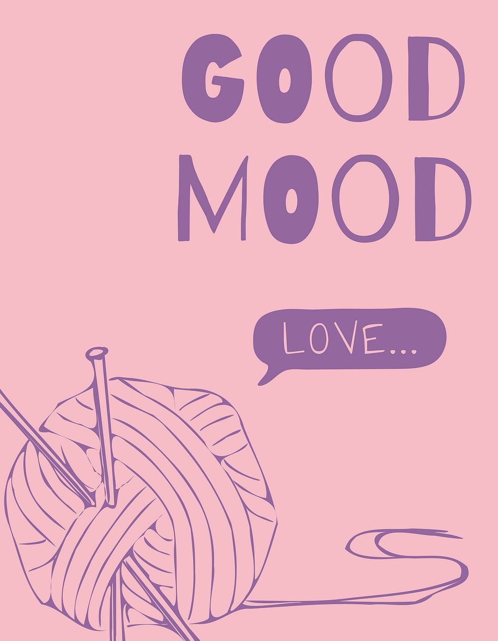 Good mood  flyer template, knitting design psd