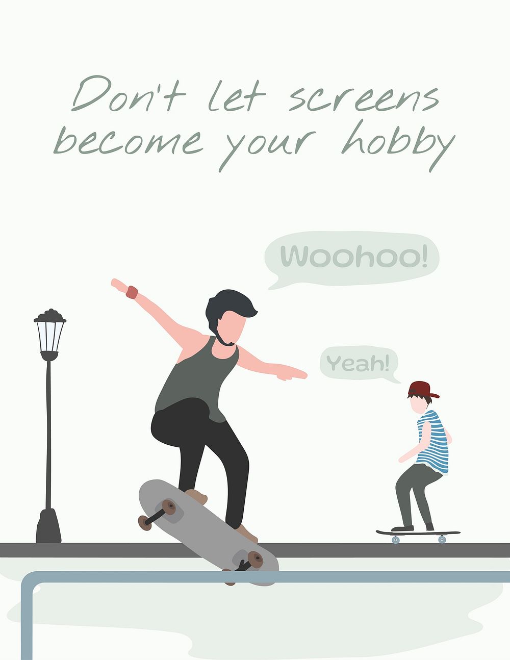 Skateboarder flyer template, editable hobby design vector