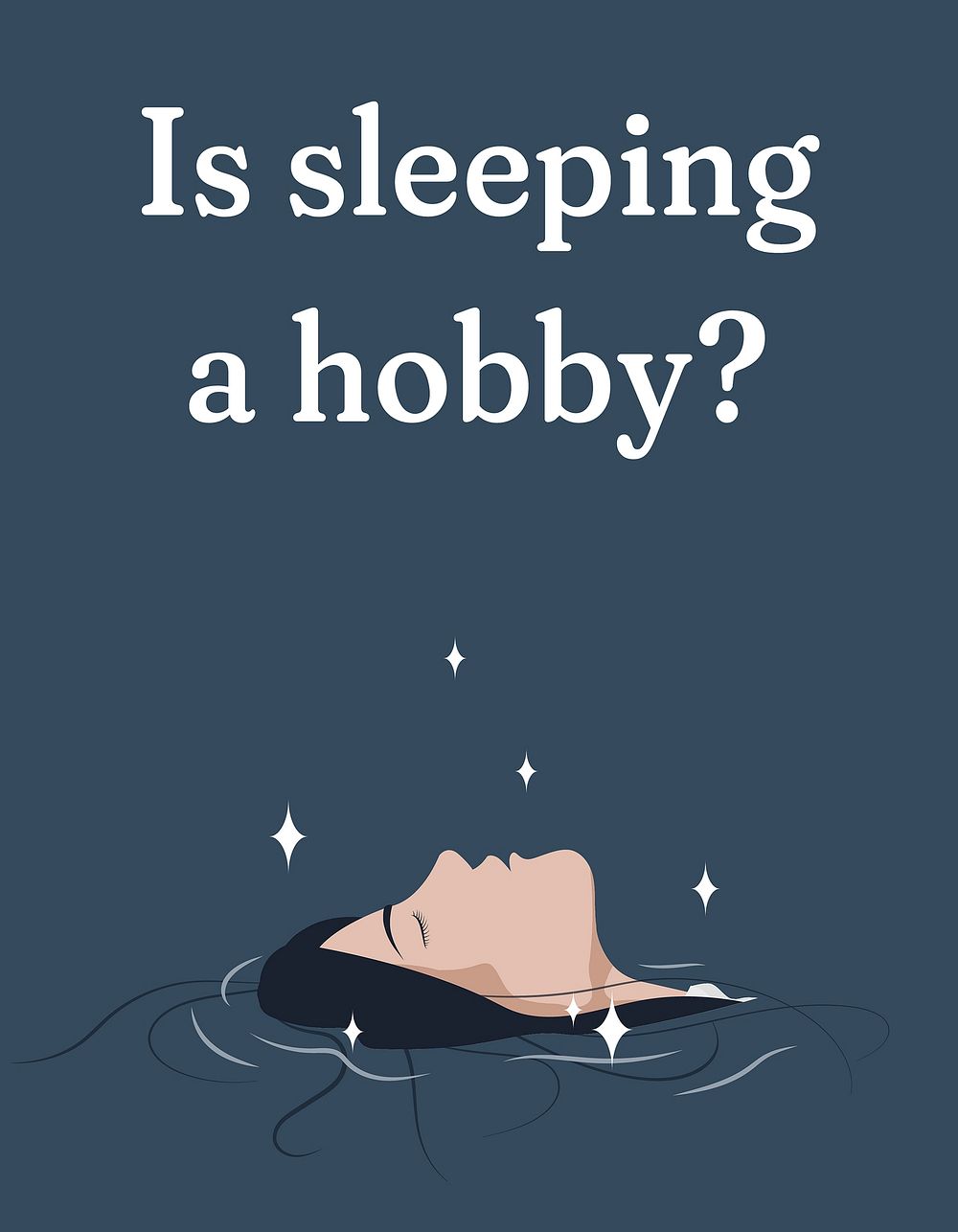 Sleeping hobby flyer template, aesthetic design psd