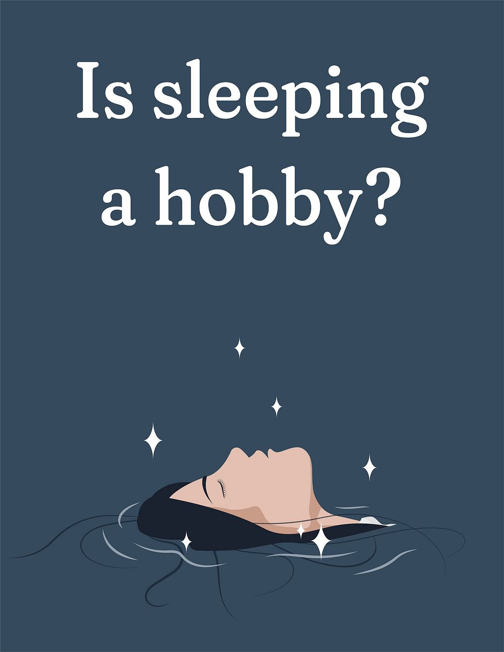 Sleeping hobby flyer template, aesthetic design vector
