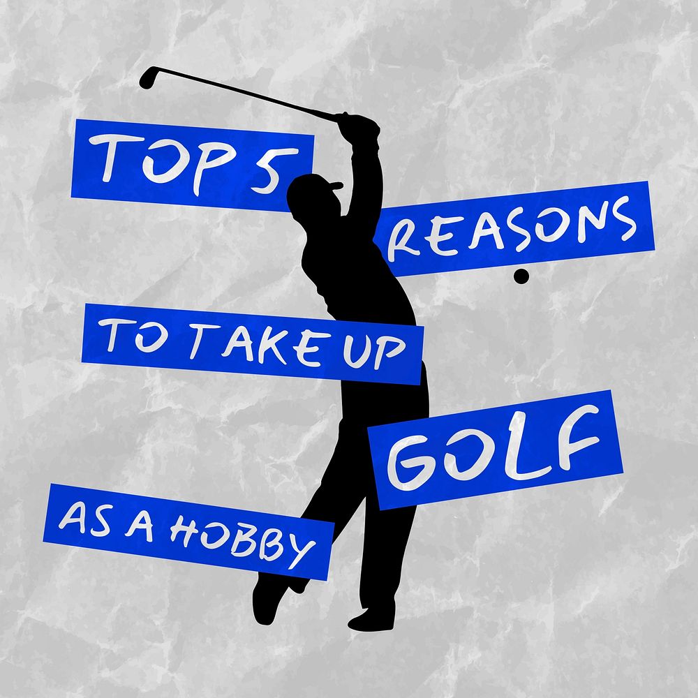 Golf hobby social media template, sport design vector