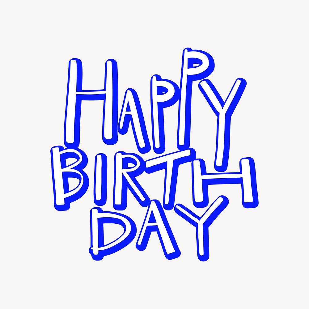 Happy Birthday  typography sticker vector