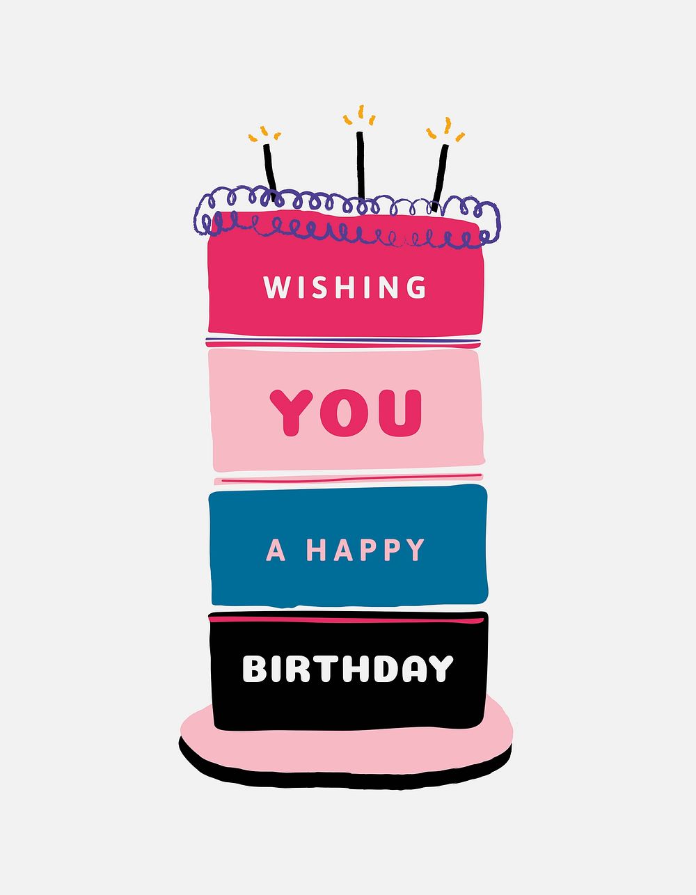 Birthday cake doodle flyer template vector