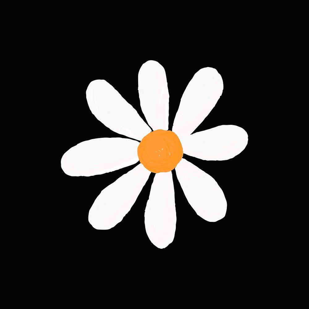Daisy flower doodle sticker vector