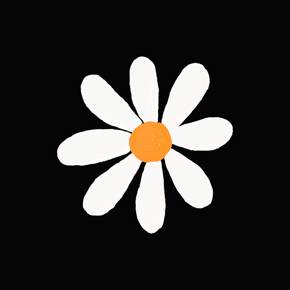 Daisy flower doodle sticker psd