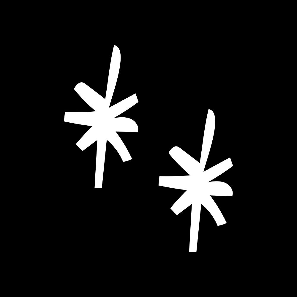 Asterisks symbol sticker, white doodle element psd