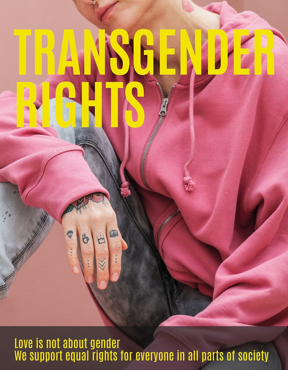 Transgender rights flyer editable template, Pride Month celebration psd