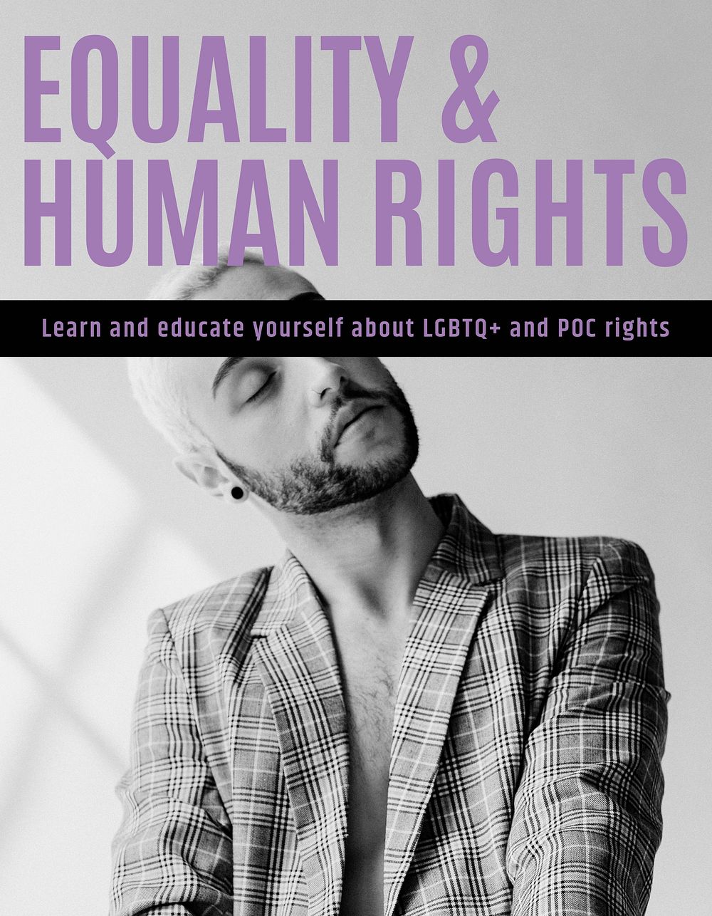 Human rights flyer editable template, LGBTQ, equality campaign psd