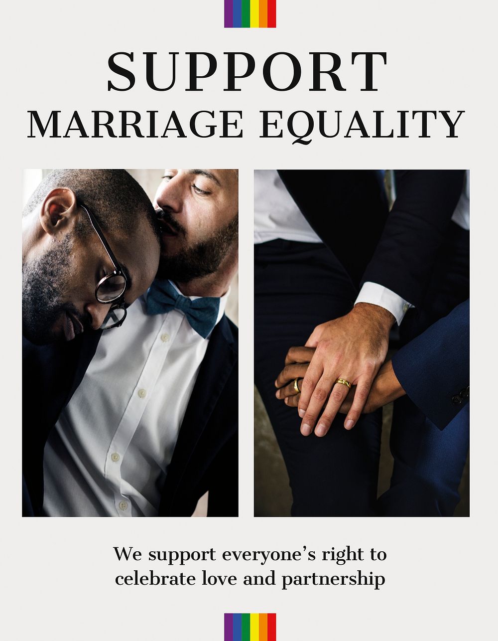 Marriage equality flyer editable template, gay rights campaign psd