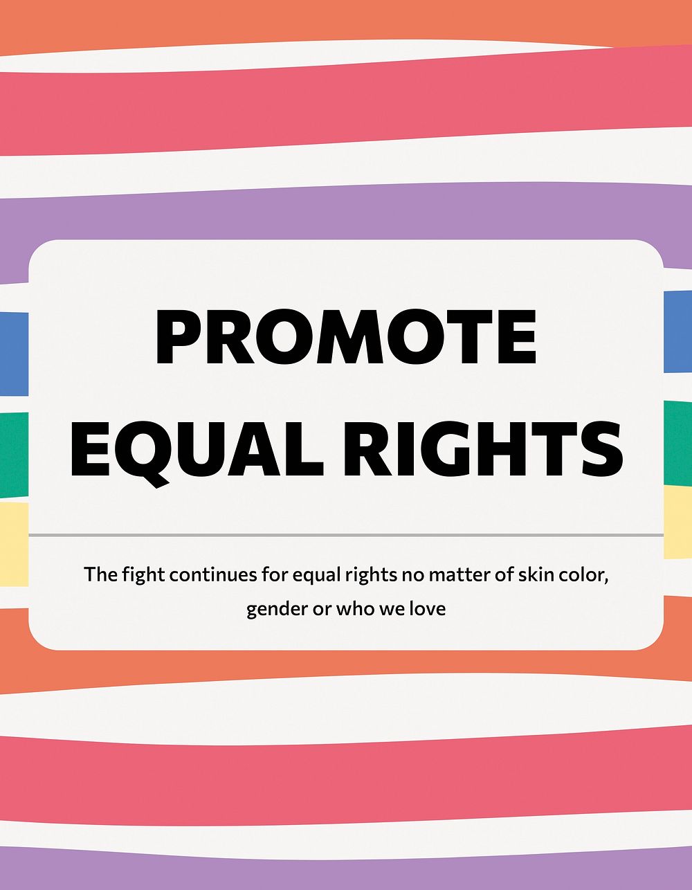 Promote equal rights flyer template, Pride Month celebration psd