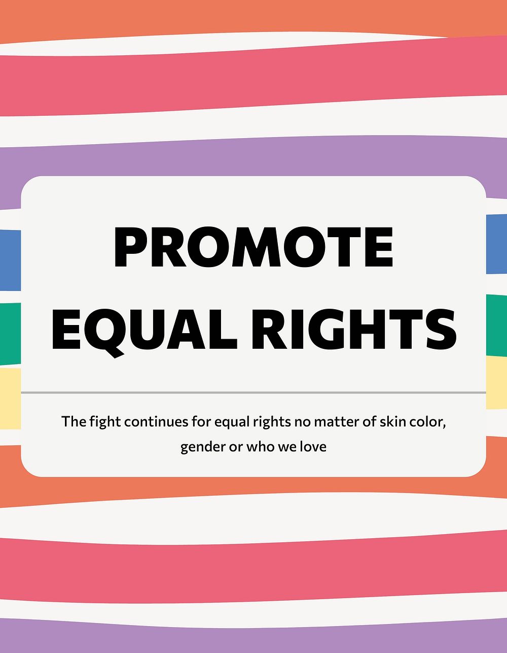 Promote equal rights flyer template, Pride Month celebration vector