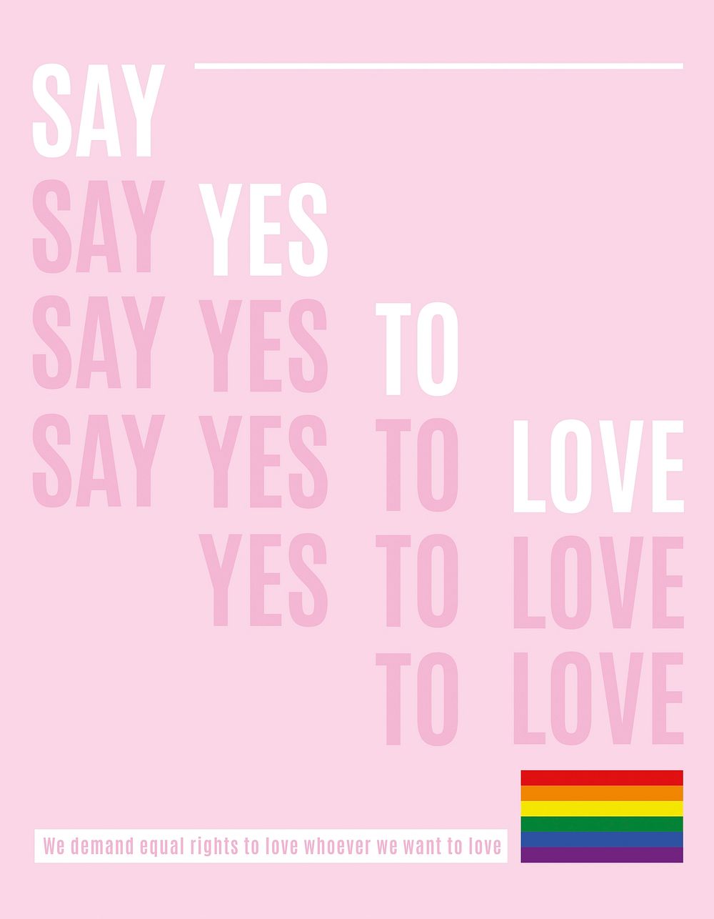 LGBTQ love flyer editable template, pink aesthetic design psd