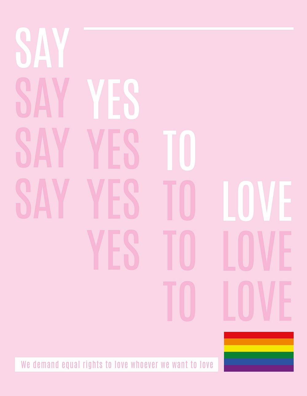 LGBTQ love flyer editable template, pink aesthetic design vector