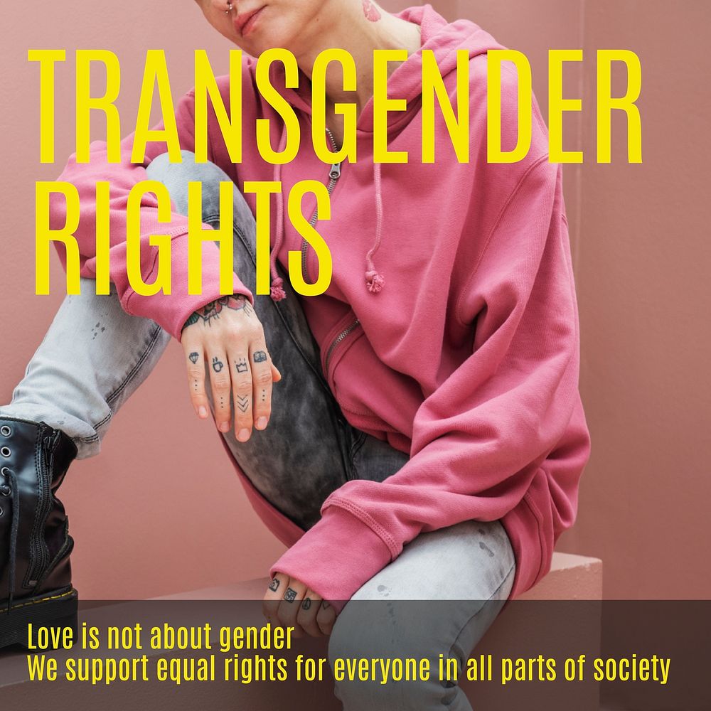 Transgender rights Instagram post template, Pride Month celebration vector