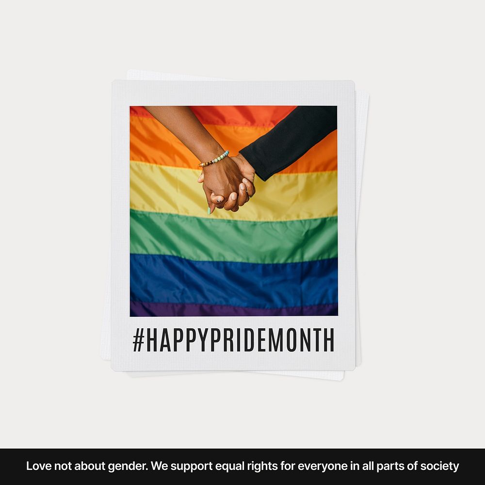 Gay pride Instagram post template, love is not about gender quote vector