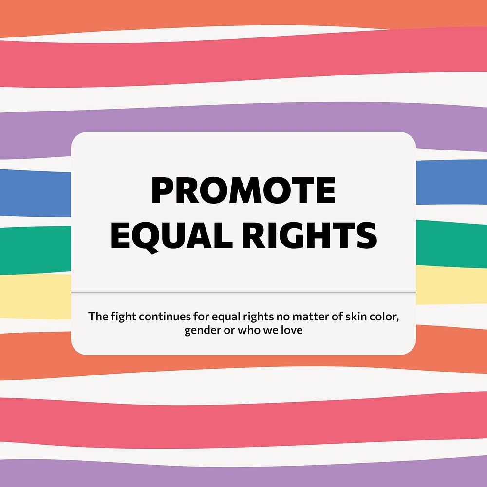 Equal rights Instagram post template, Pride Month celebration vector