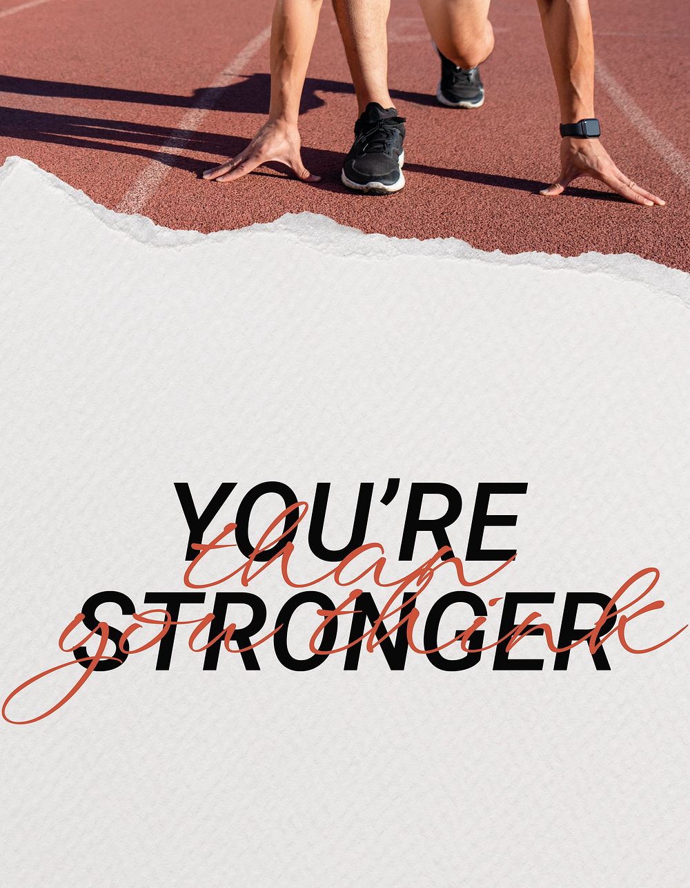 You're stronger flyer template, inspirational sports quote psd