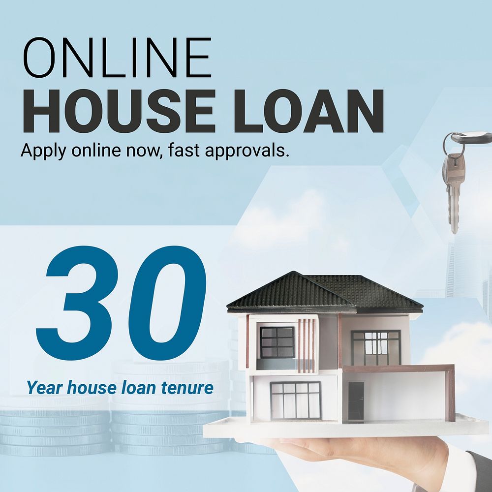 House loan Instagram post template, editable ad design vector