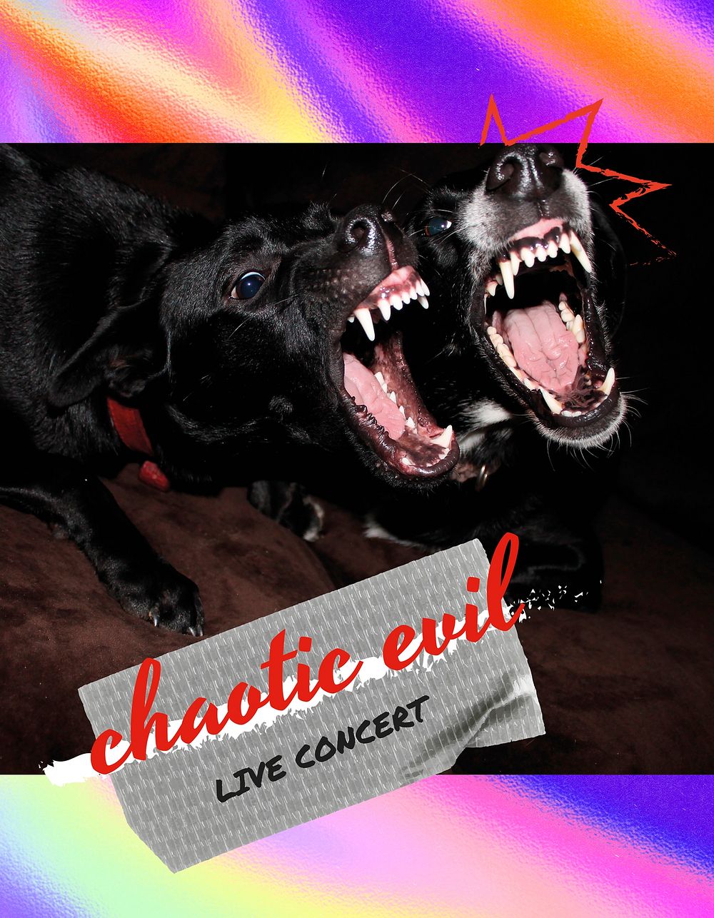 Barking dog flyer template, live concert event psd