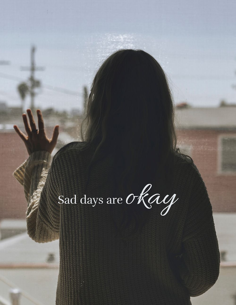 Mental health flyer template, sad days are okay quote vector