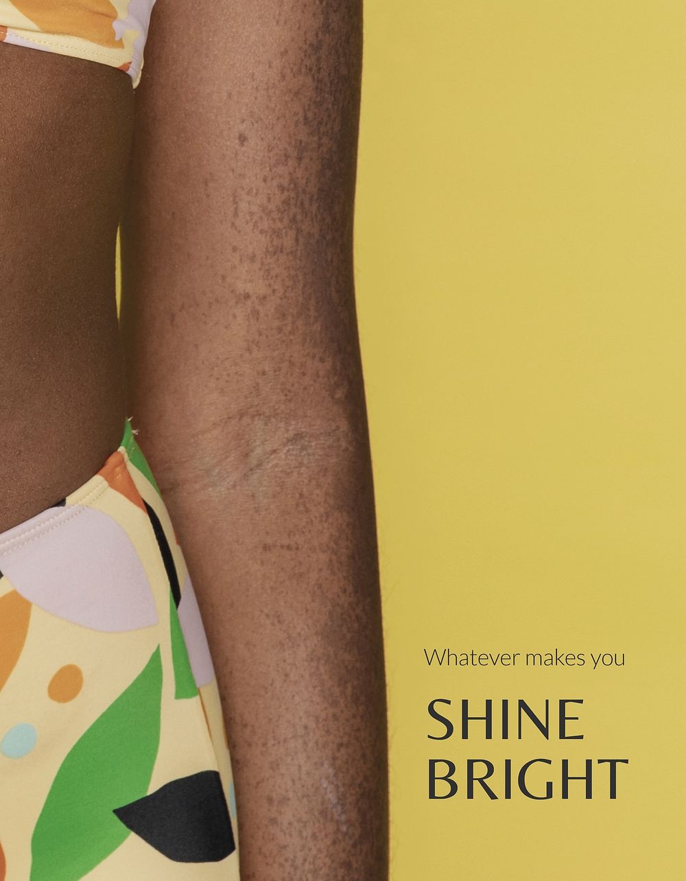 Summer vibes flyer template, bikini woman closeup photo vector