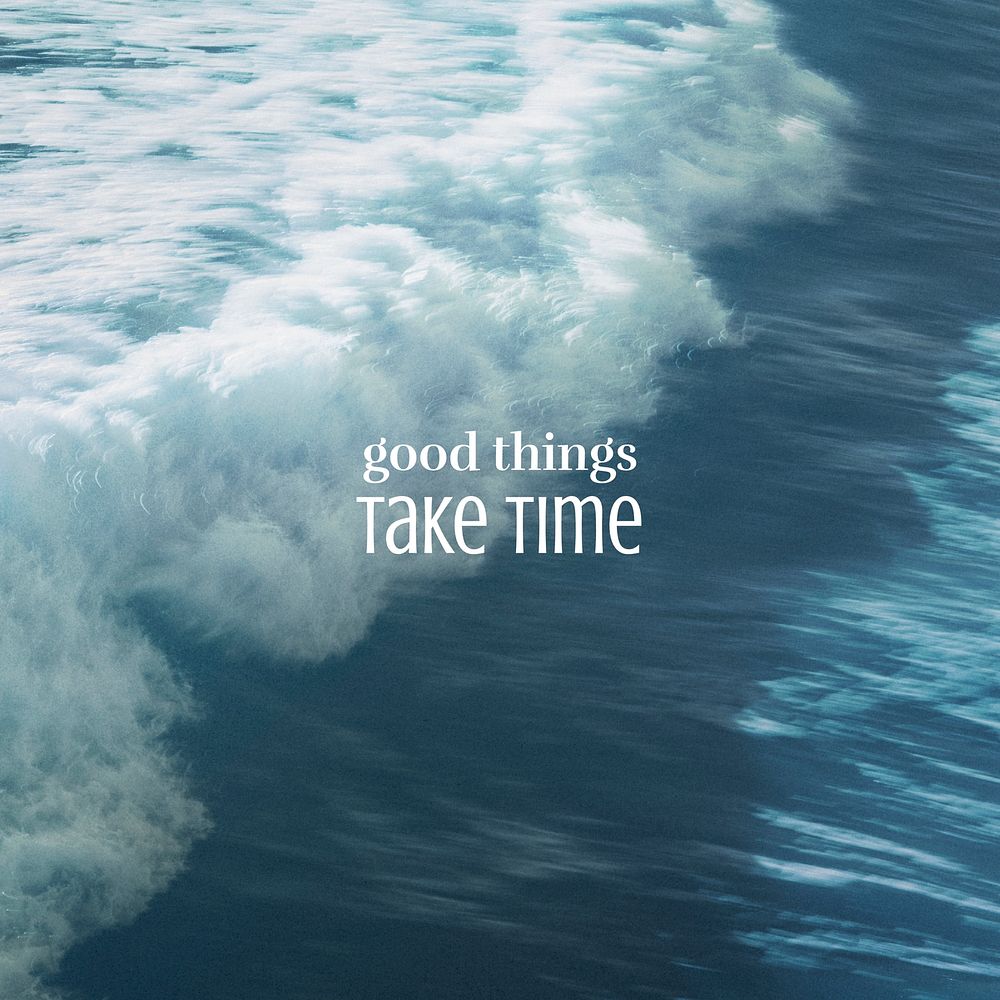 Summer wave Instagram post template, good things take time quote vector