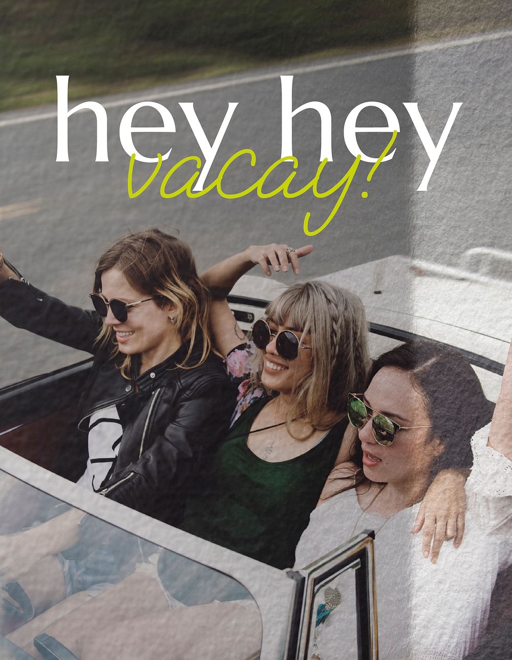 Girls getaway flyer template,  friends travel vector