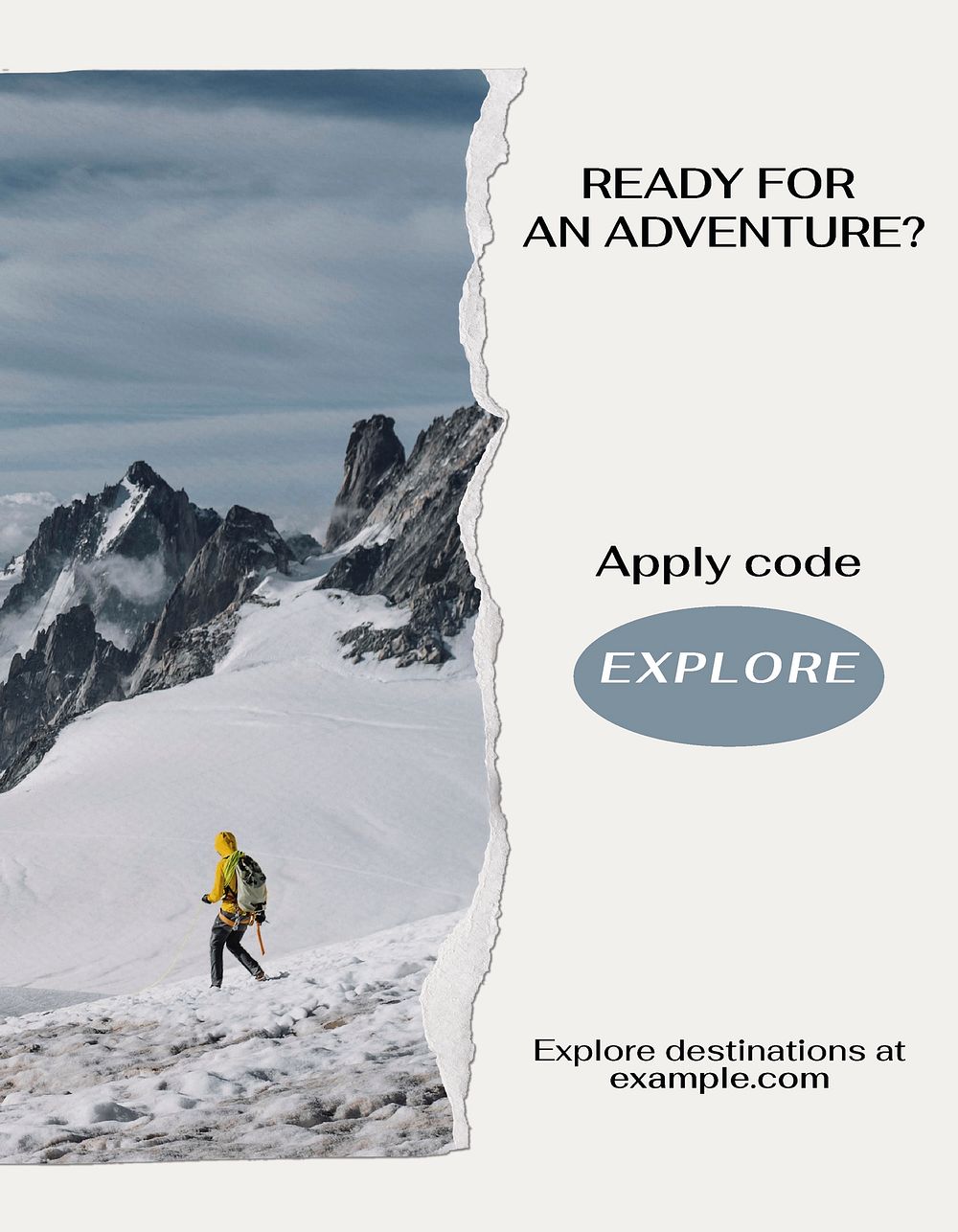 Winter travel  flyer template,  editable design  psd