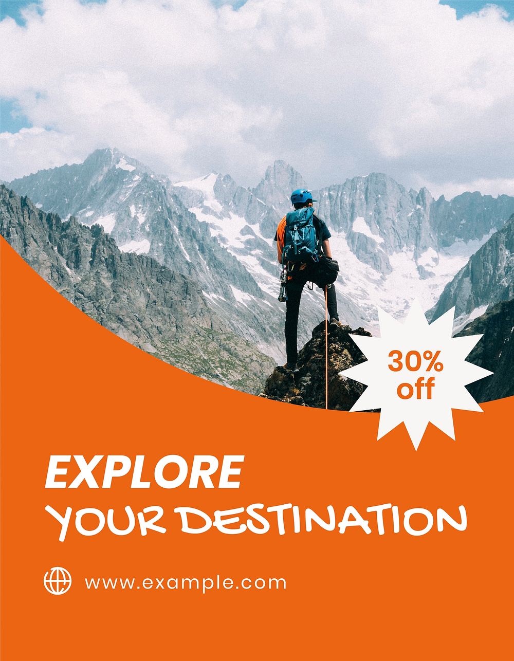 Adventure travel flyer template,  hiking design psd