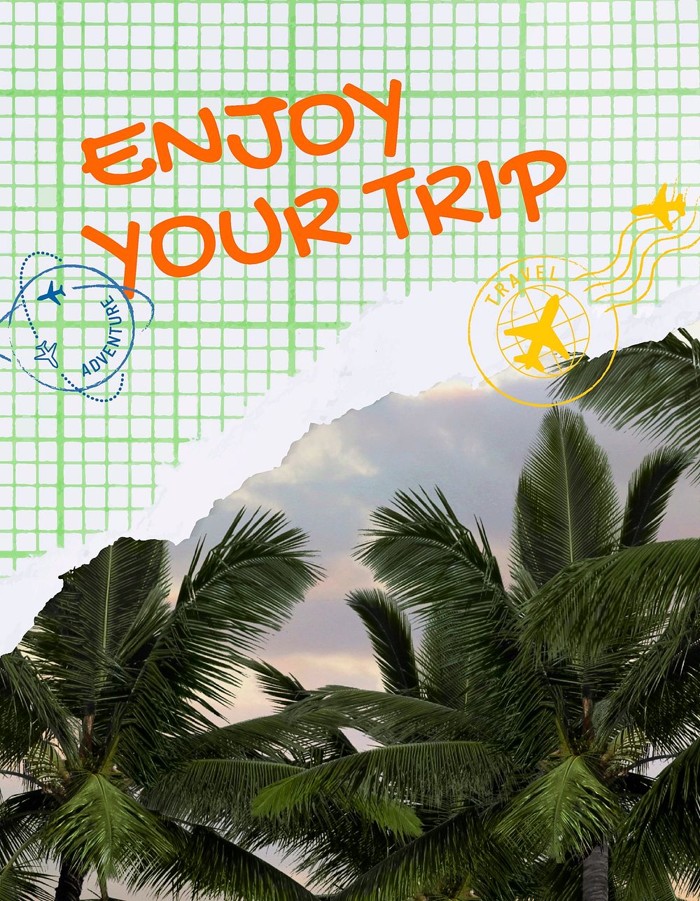 Tropical travel flyer template,  summer vacation  vector