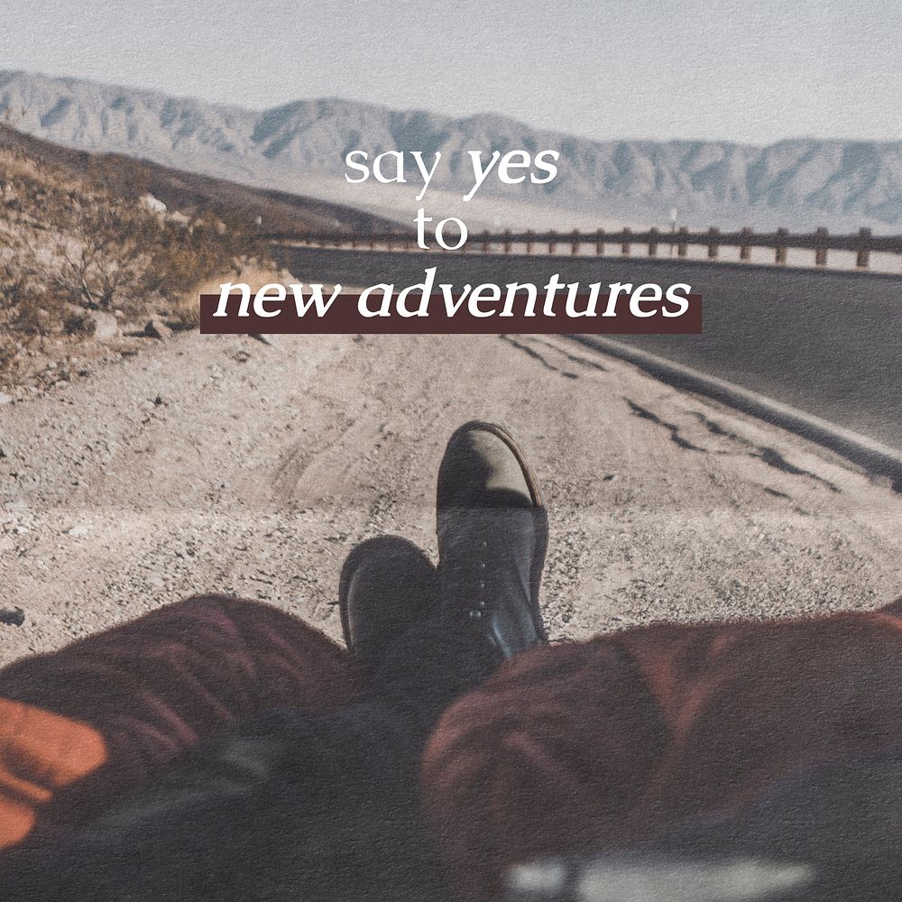New adventures Instagram post template,  travel editable design vector