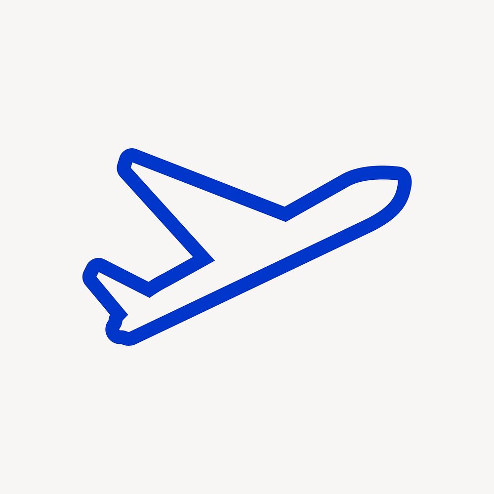 Plane icon collage element, vacation design  psd