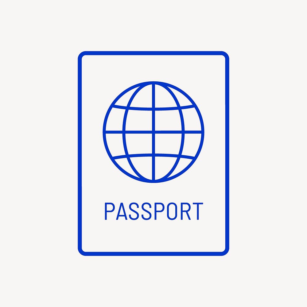 Passport icon collage element, travel design vector