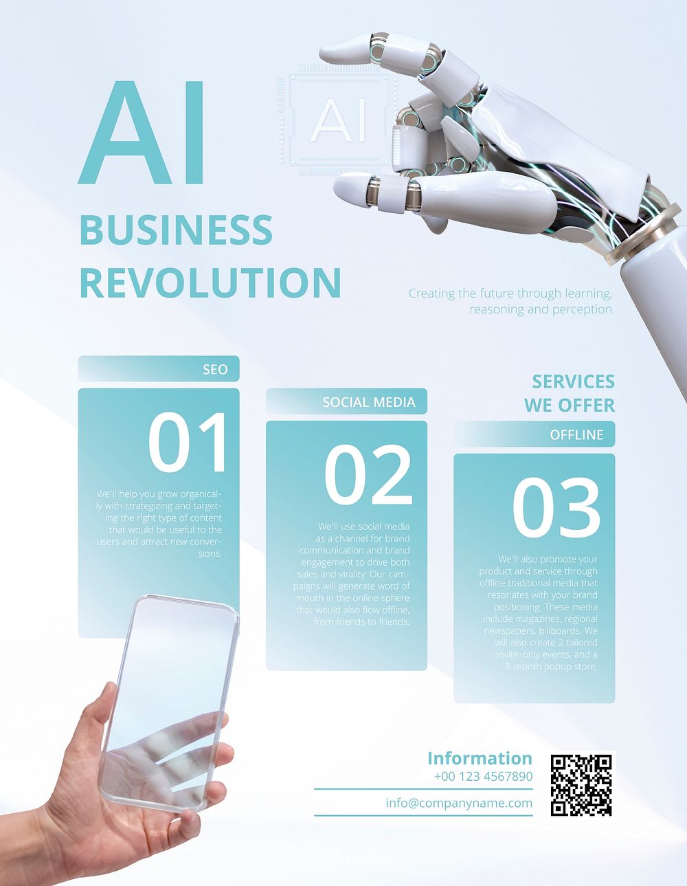 AI business revolution flyer template vector