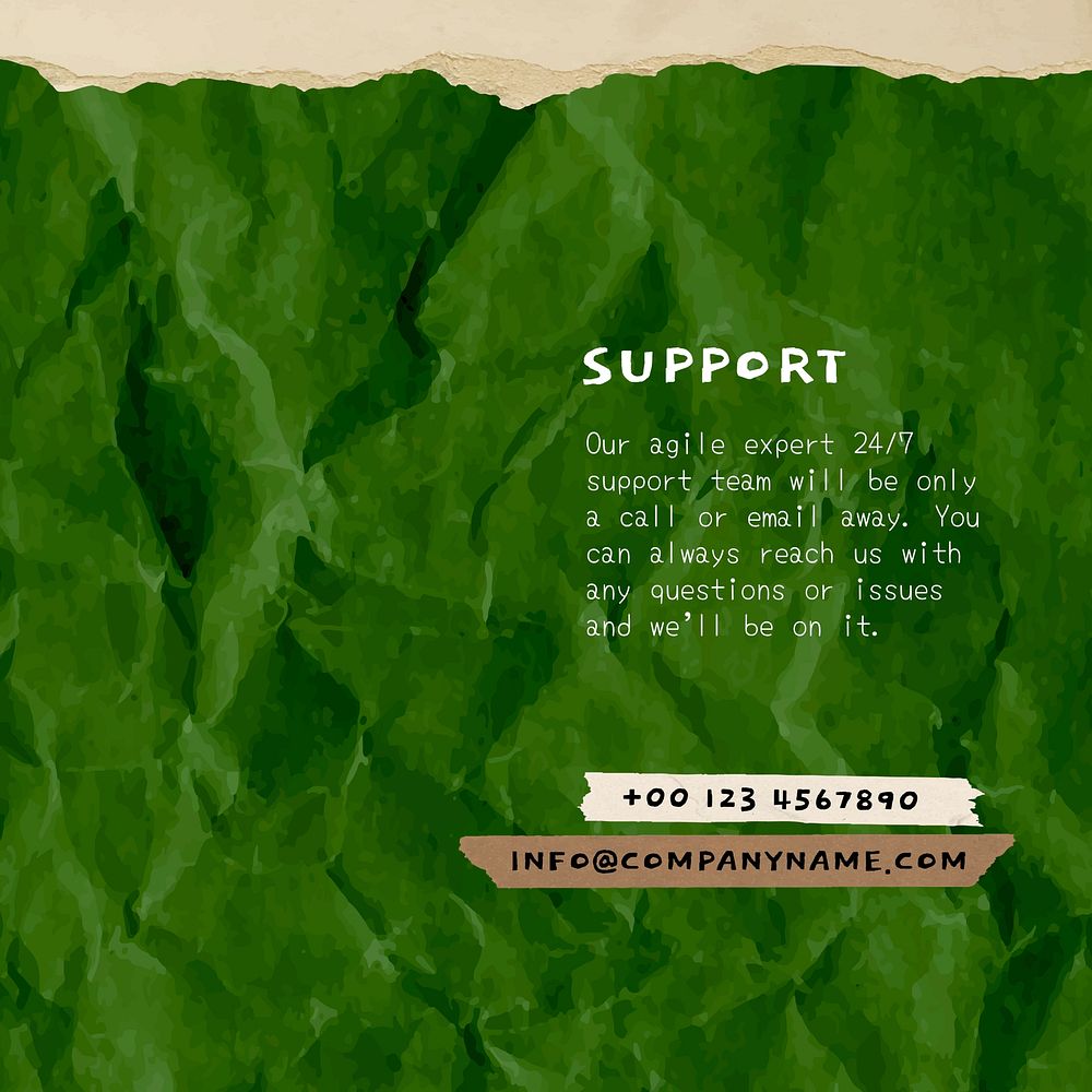 Green paper Instagram post template, eco-friendly design vector