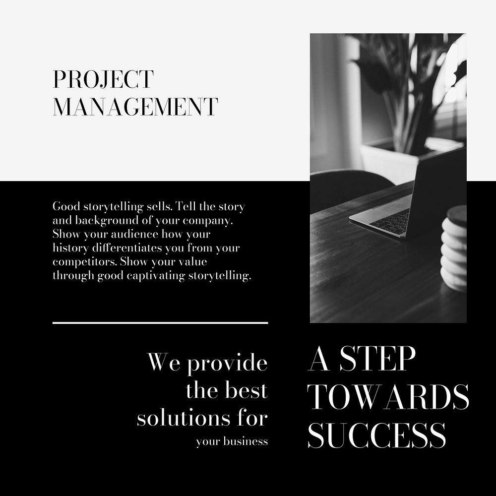 Project management Instagram post template, professional business   vector
