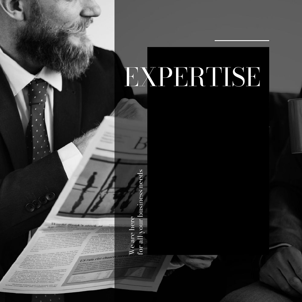 Business expertise Instagram post template, businessmen photo vector
