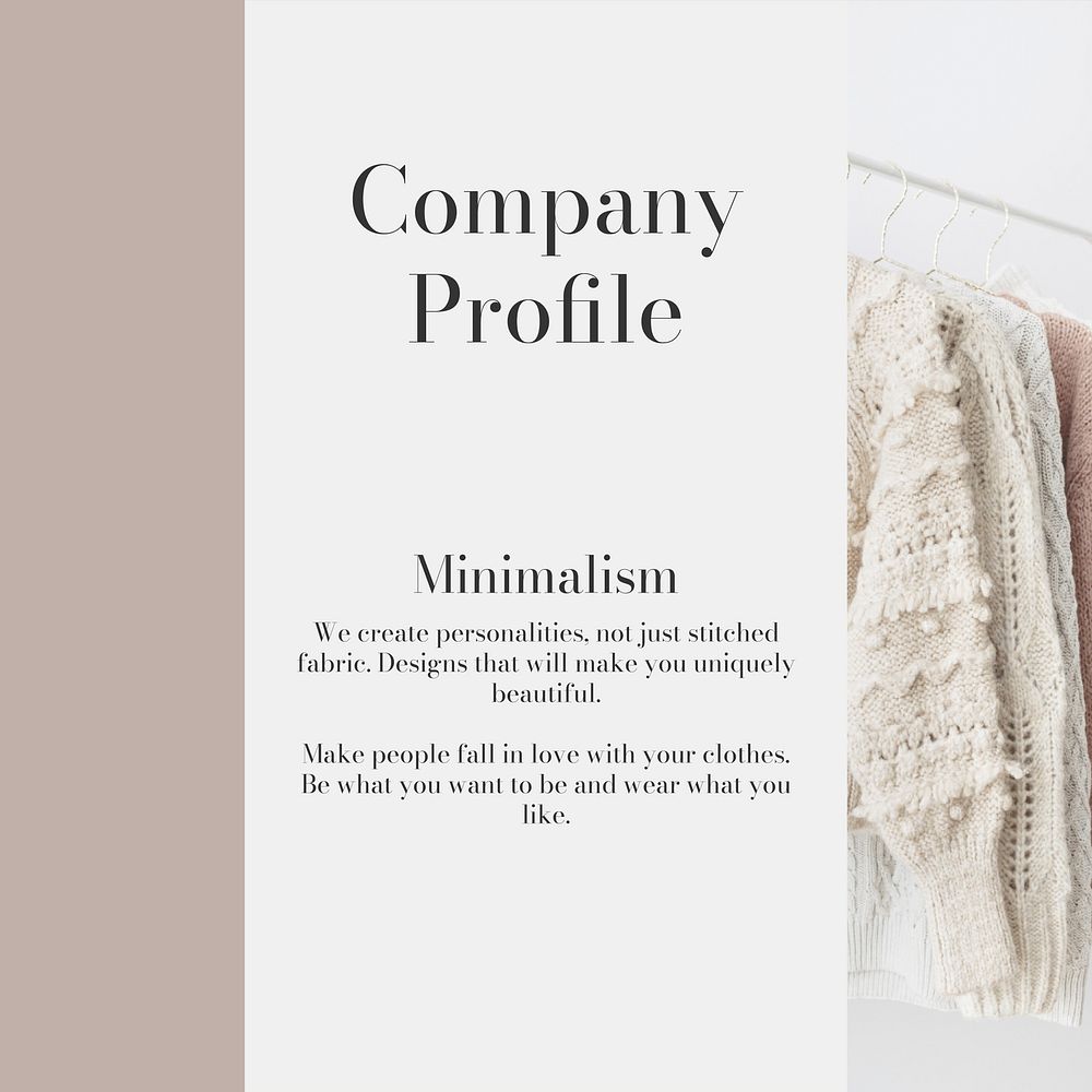 Company profile Instagram post template, fashion branding vector