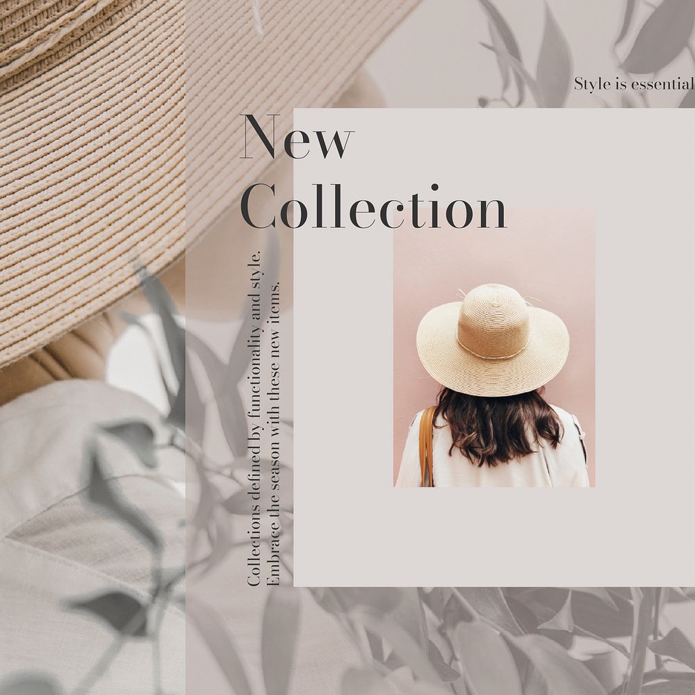 New collection Instagram post template, Summer fashion vector
