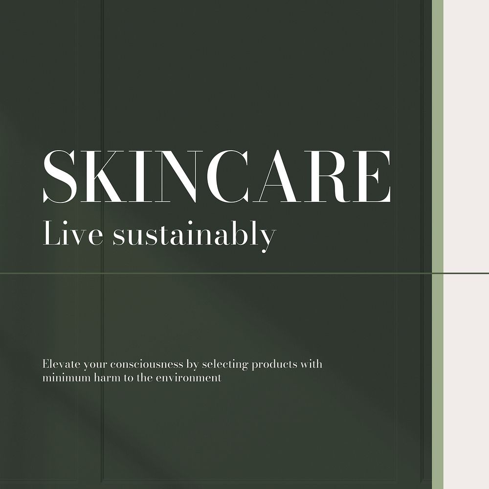 Olive green Instagram post template, sustainable branding vector