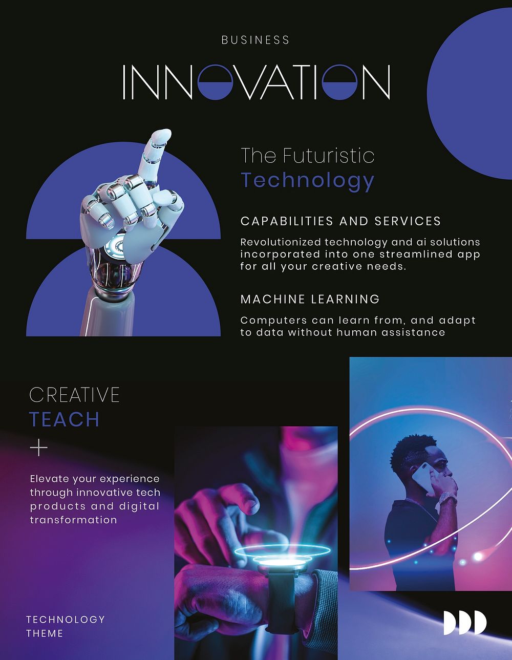 Business innovation flyer editable template psd