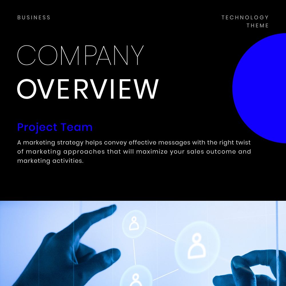 Company overview Instagram post template, business branding vector