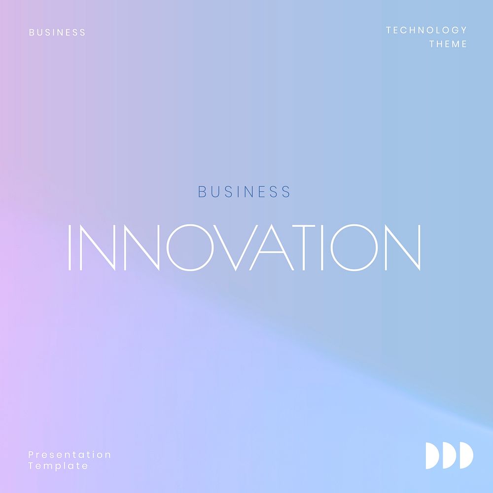 Business innovation Instagram post template, blue pastel vector