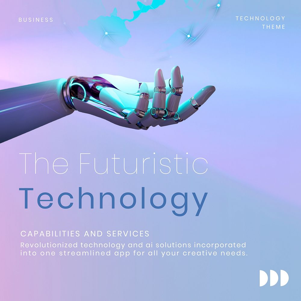 Futuristic technology Instagram post template vector