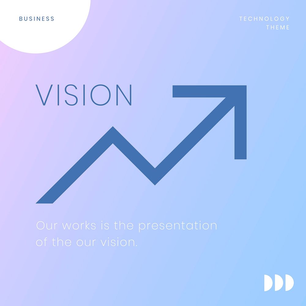 Business vision Instagram post template, blue pastel vector