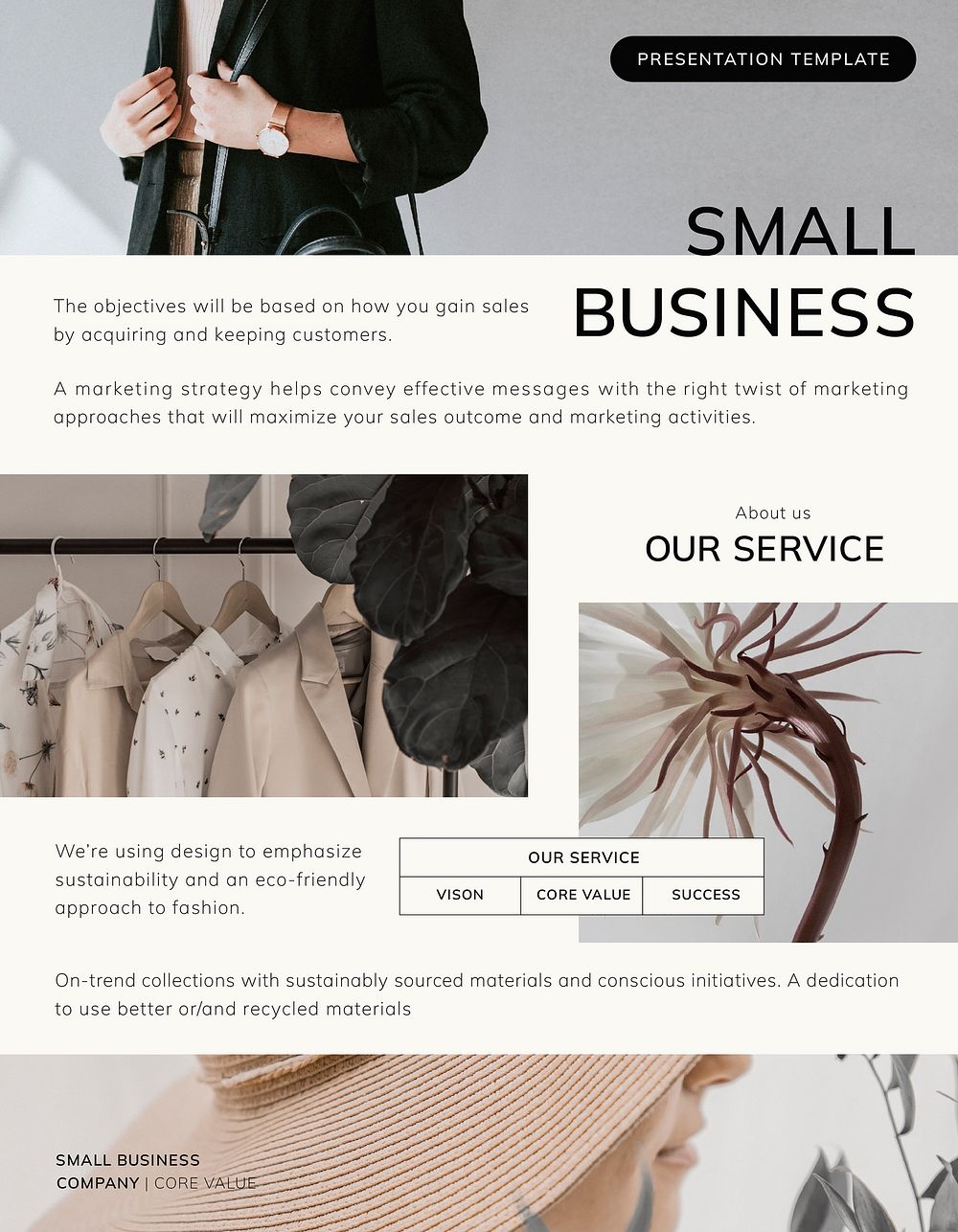 Fashion aesthetic flyer editable template, business ad vector