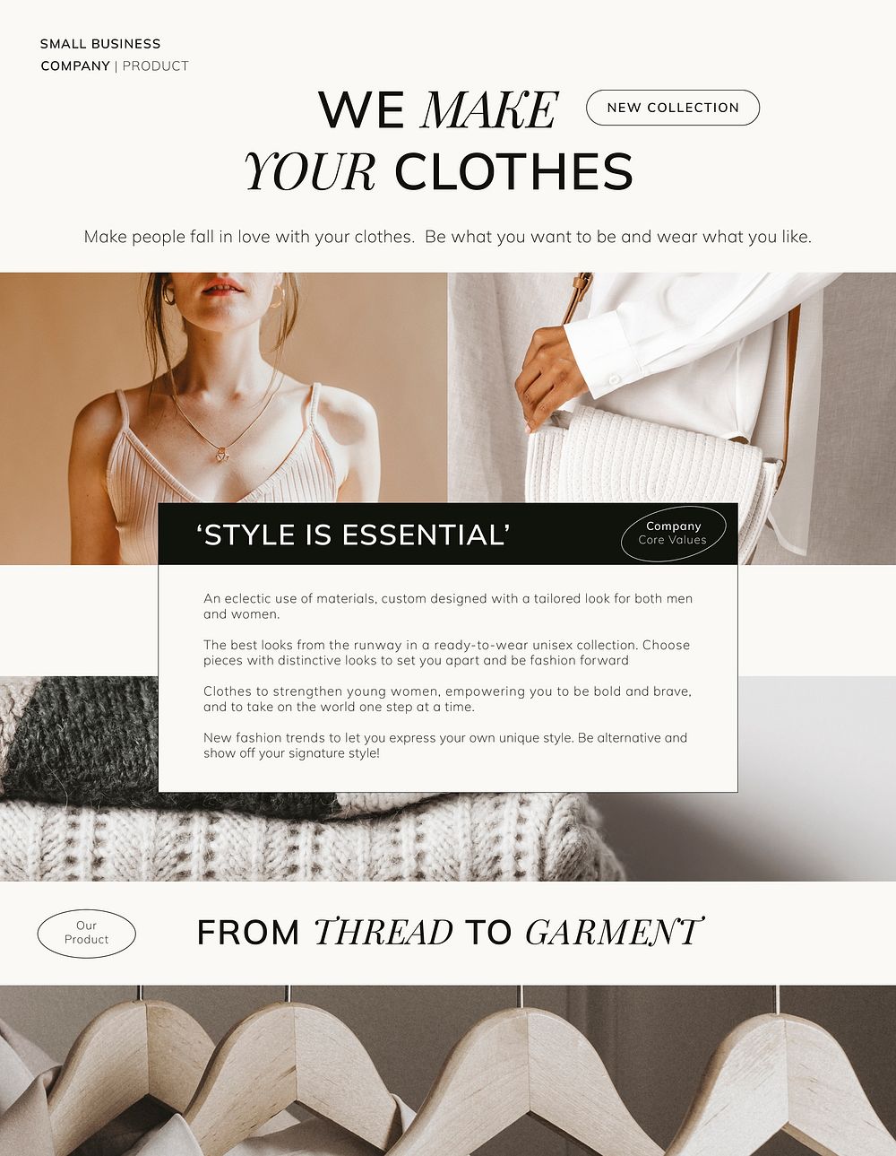 Fashion aesthetic flyer editable template, business ad psd