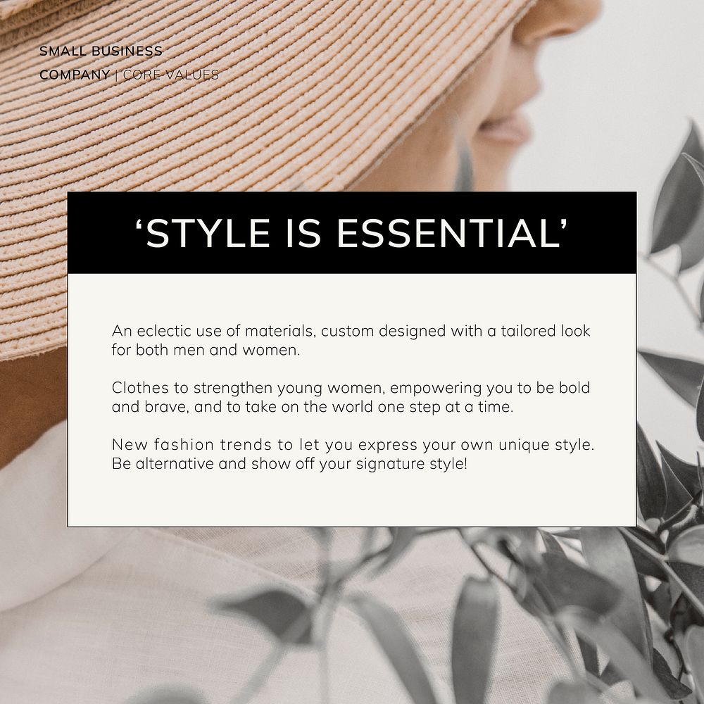 Fashion aesthetic Instagram post template vector