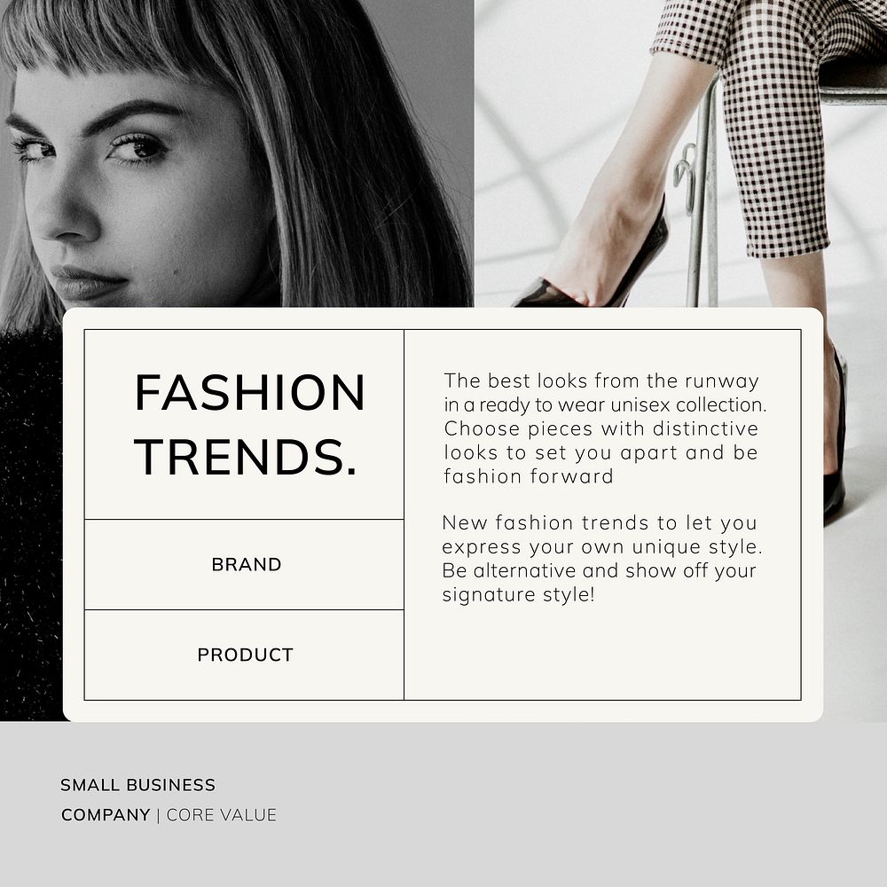Fashion trends Instagram post template vector