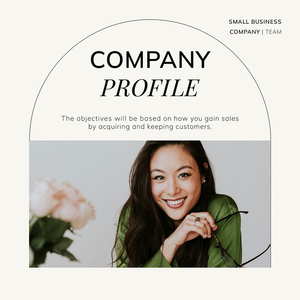 Company profile Instagram post template, woman entrepreneur photo vector